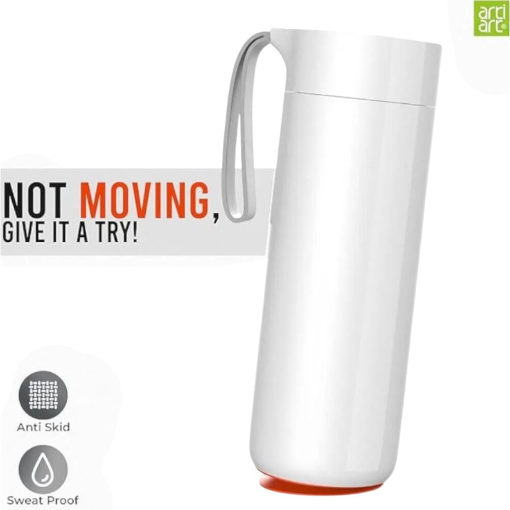 Artiart Butterfly Thermal Suction Bottle- White- 400ml